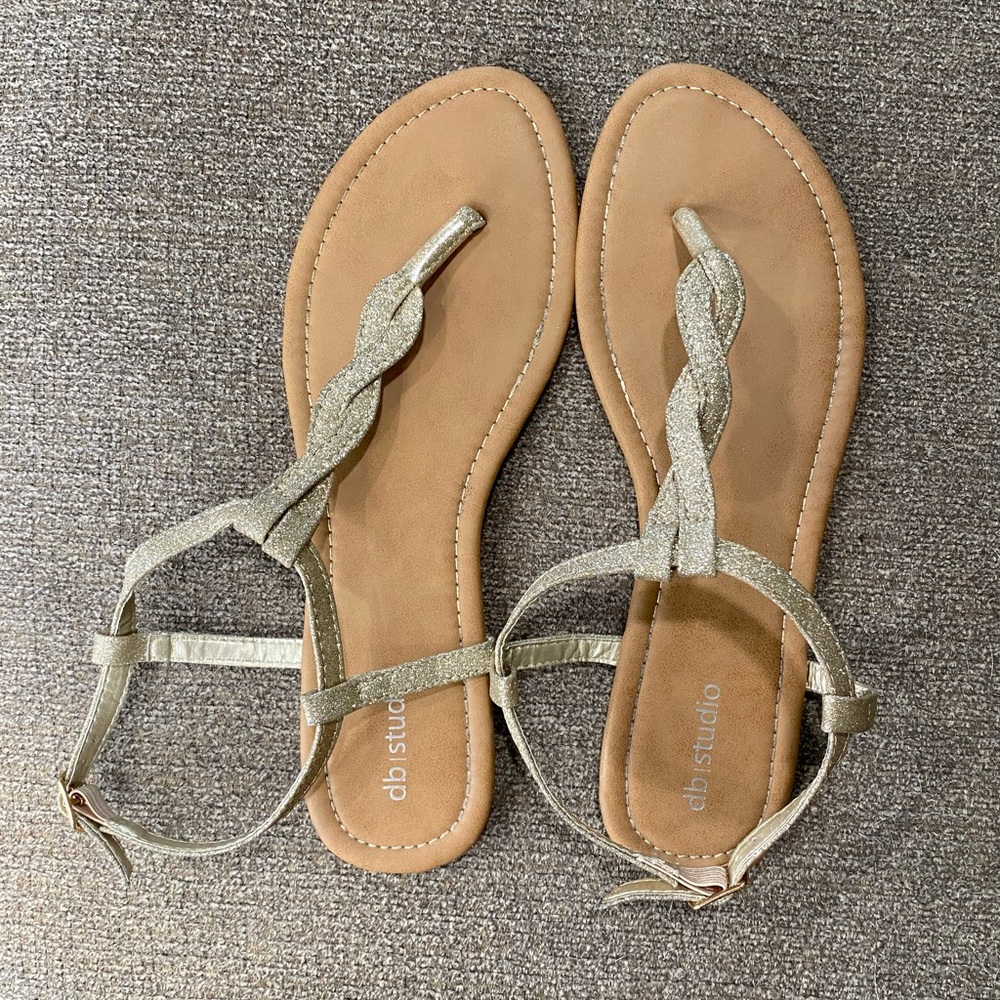 DAVIDS BRIDAL women’s sandals, gold, size 10